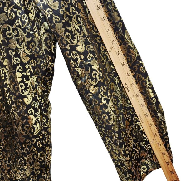 Vintage-Style Womens Brocade Long Coat Size XXL Gold & Black - Picture 11 of 11